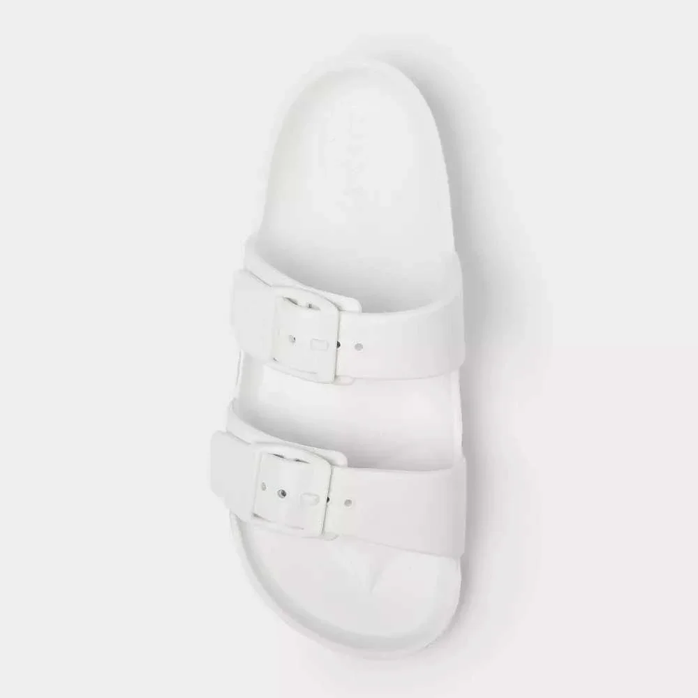 Little Girl Noa Footbed Sandals by Cat & Jack Off-White Size 2 New With Tags